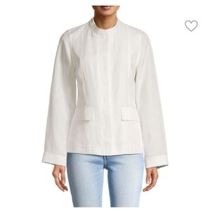 NWT KOBI HALPERIN Scarlett Band Collar Linen Blend Jacket MEDIUM